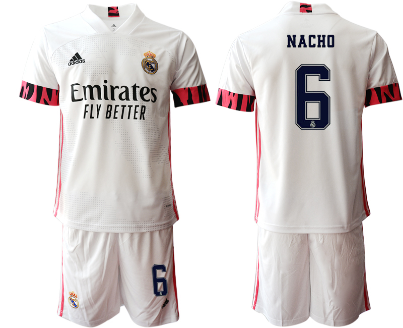 Men 2020-2021 club Real Madrid home #6 white Soccer Jerseys1->real madrid jersey->Soccer Club Jersey